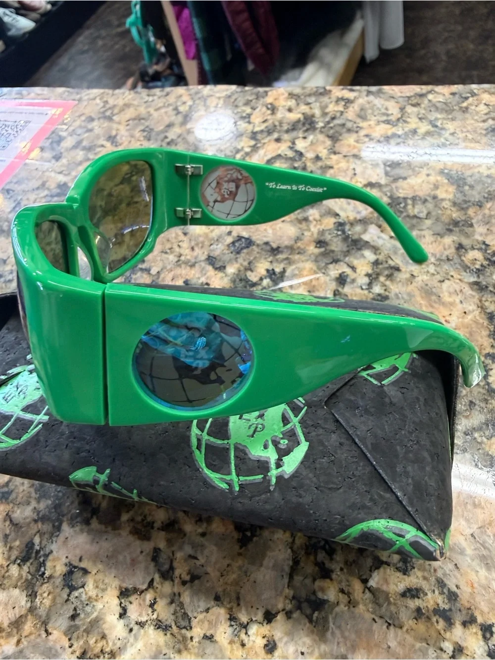 AKILA x Exchange Program Green Mirrored Sunglasses Limited Edition w/ Case